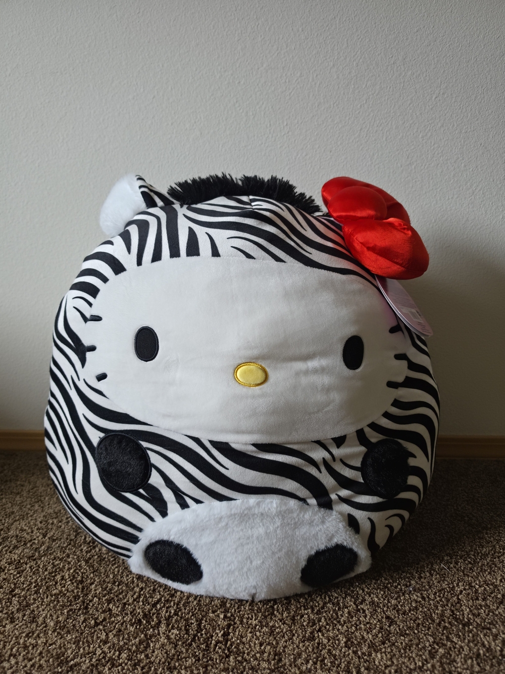 Hello Kitty Zebra 2021 Squishmallow Kellytoy 20” Jumbo Squishy Plush Pillow Toy